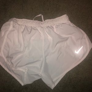 White Nike athletic shorts